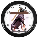 Doberman Pinscher Dog Wall Clock (Black)