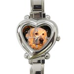 Golden Retriever Dog Heart Italian Charm Watch