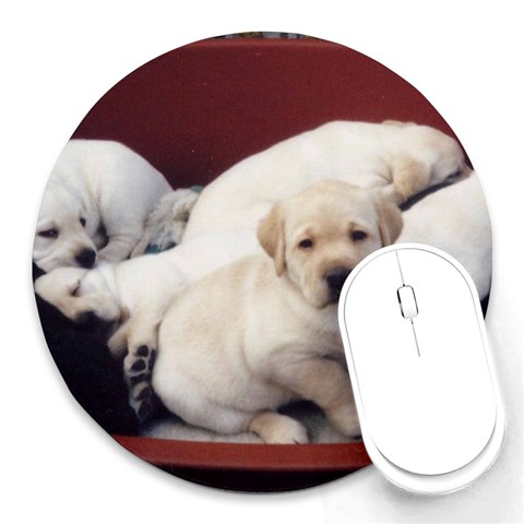 Labrador Retriever Dog Round Mousepad from ArtsNow.com Front