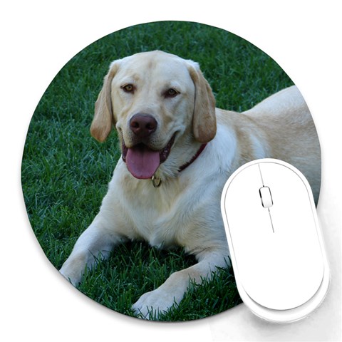Labrador Retriever Dog Round Mousepad from ArtsNow.com Front