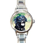 Labrador Retriever Dog Round Italian Charm Watch