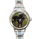 Labrador Retriever Dog Round Italian Charm Watch