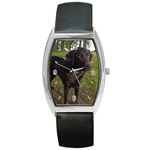 Labrador Retriever Dog Barrel Style Metal Watch