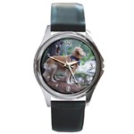 Labrador Retriever Dog Round Metal Watch