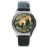 Labrador Retriever Dog Round Metal Watch