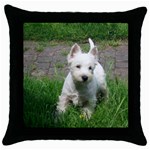 West Highland White Terrier Westie Dog Throw Pillow Case (Black)