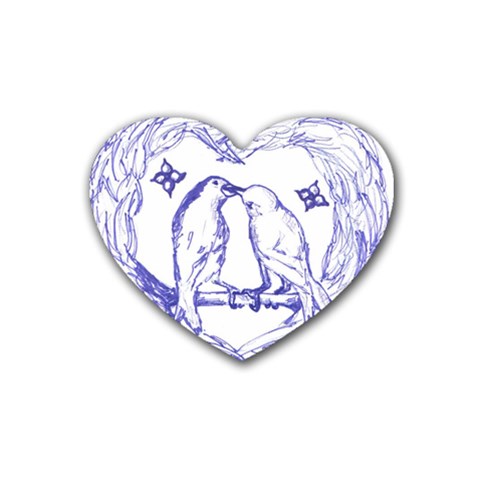 ToileBirdsKissing Heart Coaster (4 pack) from ArtsNow.com Front