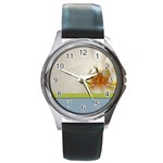 Wedding Orchid Round Metal Watch