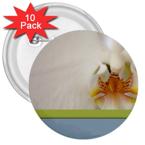 Wedding Orchid 3  Button (10 pack) from ArtsNow.com Front