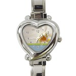 Wedding Orchid Heart Italian Charm Watch