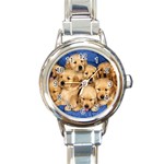 Golden Retriever Round Italian Charm Watch