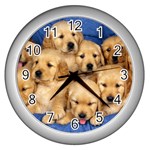 Golden Retriever Wall Clock (Silver)