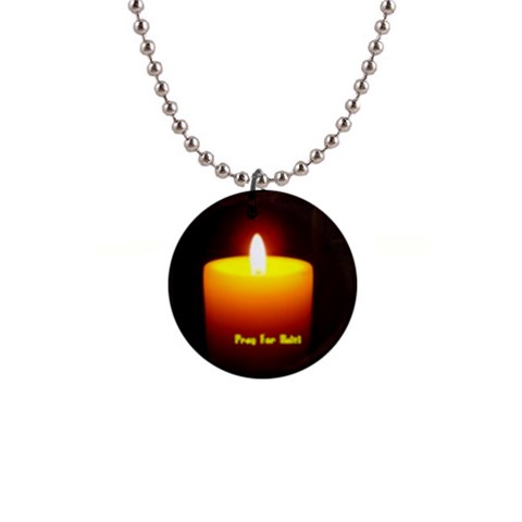 Candlelite Vigil 1  Button Necklace from ArtsNow.com Front