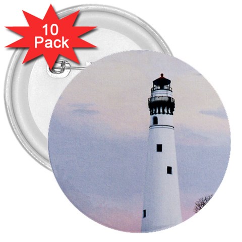 Evening s Light 3  Button (10 pack) from ArtsNow.com Front