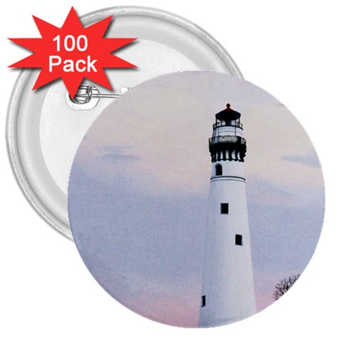 Evening s Light 3  Button (100 pack) from ArtsNow.com Front