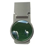 Two White Horses 0002 Money Clip (Round)