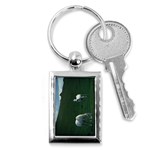 Two White Horses 0002 Key Chain (Rectangle)