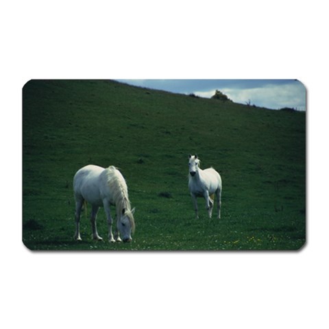 Two White Horses 0002 Magnet (Rectangular) from ArtsNow.com Front