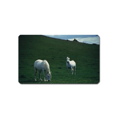 Two White Horses 0002 Magnet (Name Card) from ArtsNow.com Front