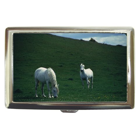 Two White Horses 0002 Cigarette Money Case from ArtsNow.com Front