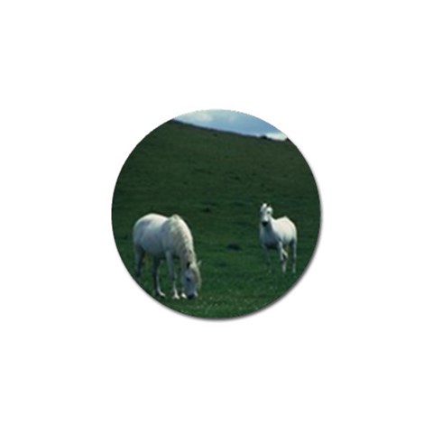 Two White Horses 0002 Golf Ball Marker from ArtsNow.com Front