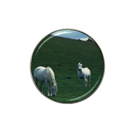Two White Horses 0002 Hat Clip Ball Marker (4 pack) from ArtsNow.com Front