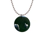 Two White Horses 0002 1  Button Necklace