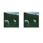 Two White Horses 0002 Cufflinks (Square)