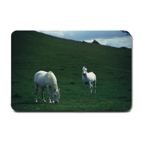 Two White Horses 0002 Small Doormat from ArtsNow.com 24 x16  Door Mat