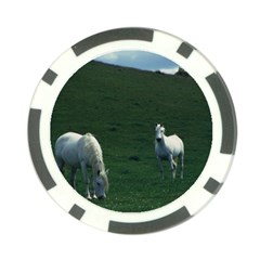 Two White Horses 0002 Poker Chip Card Guard from ArtsNow.com Front