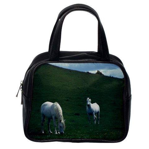 Two White Horses 0002 Classic Handbag (One Side) from ArtsNow.com Front