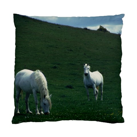 Two White Horses 0002 Cushion Case (Two Sides) from ArtsNow.com Front