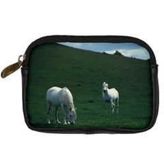 Two White Horses 0002 Digital Camera Leather Case from ArtsNow.com Front