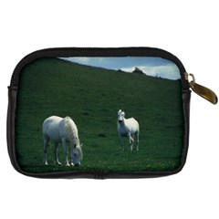 Two White Horses 0002 Digital Camera Leather Case from ArtsNow.com Back