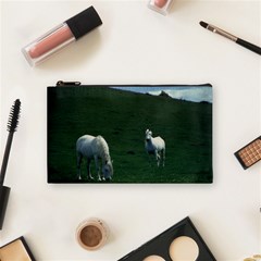 Two White Horses 0002 Cosmetic Bag (Small) from ArtsNow.com Front