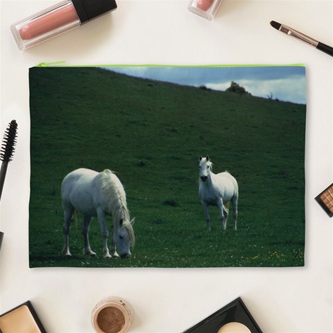 Two White Horses 0002 Cosmetic Bag (XL) from ArtsNow.com Front