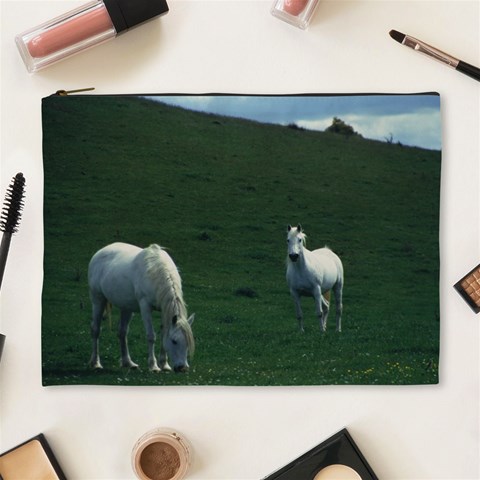 Two White Horses 0002 Cosmetic Bag (XL) from ArtsNow.com Front