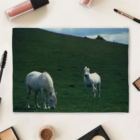 Two White Horses 0002 Cosmetic Bag (XL) from ArtsNow.com Back