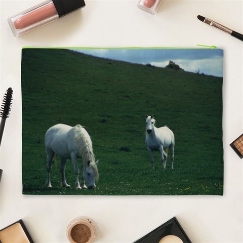 Two White Horses 0002 Cosmetic Bag (XL) from ArtsNow.com Back
