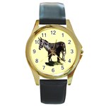 Jennyfoal Round Gold Metal Watch