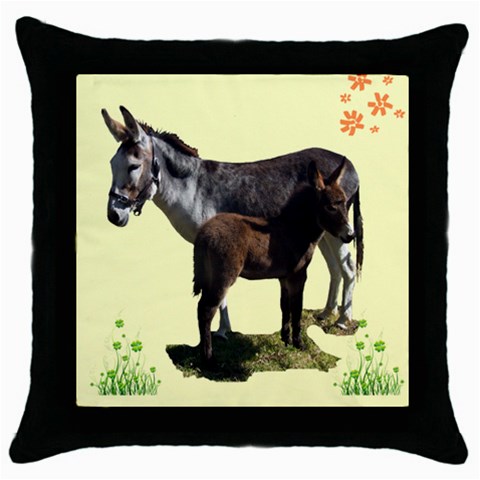 Jennyfoal Throw Pillow Case (Black) from ArtsNow.com Front