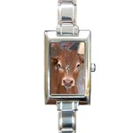 Brown Cow  0003 Rectangular Italian Charm Watch