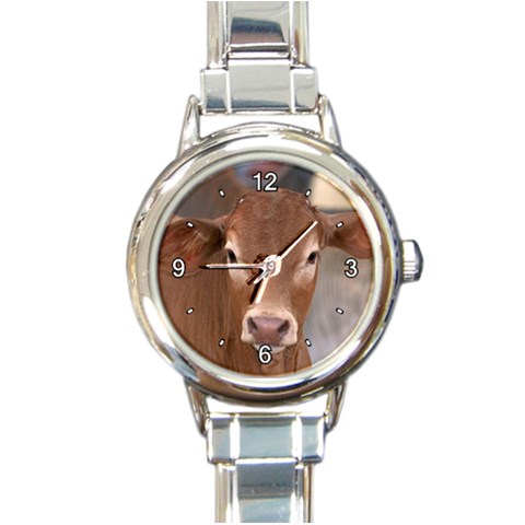 Brown Cow  0003 Round Italian Charm Watch from ArtsNow.com Front