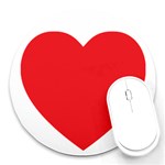 Red Heart Round Mousepad