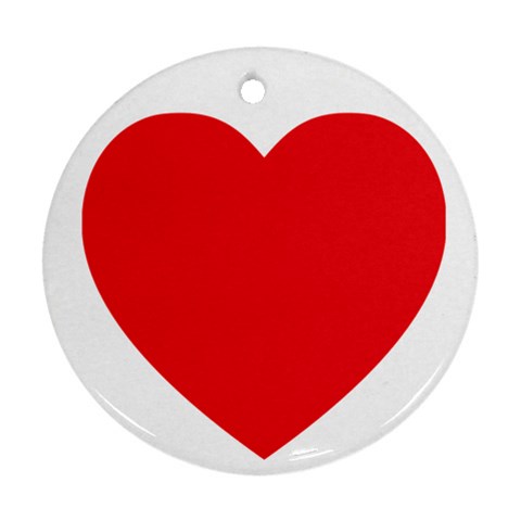 Red Heart Ornament (Round) from ArtsNow.com Front