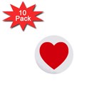 Red Heart 1  Mini Button (10 pack) 