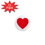 Red Heart 1  Mini Magnet (10 pack) 