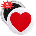 Red Heart 3  Magnet (10 pack)