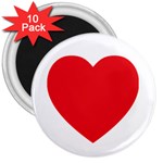 Red Heart 3  Magnet (10 pack)