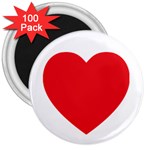 Red Heart 3  Magnet (100 pack)